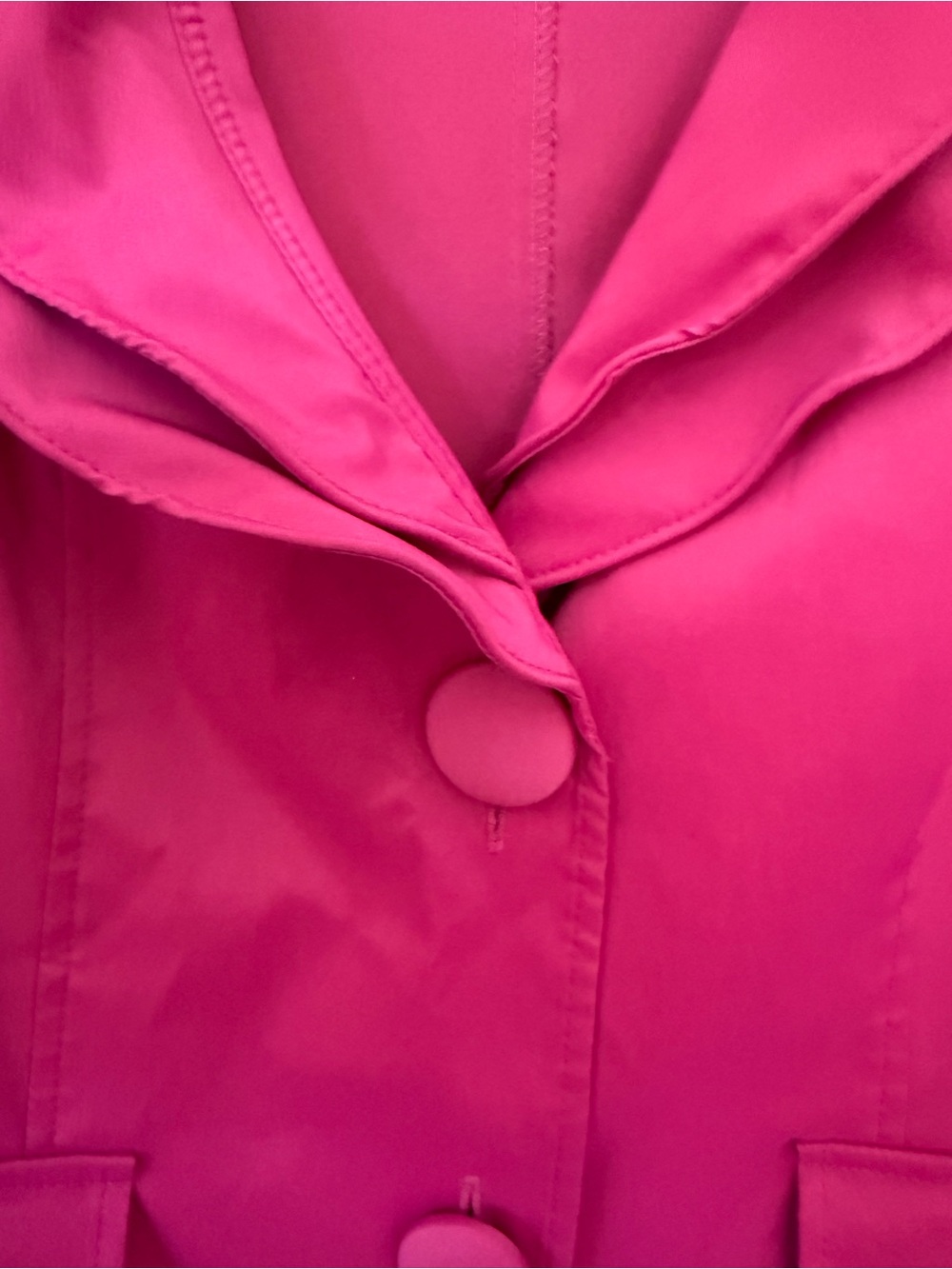 Hot Pink Statement Coat Joseph Ribkoff Ruffle Collar Jacket Size 14 - Picture 4 of 11